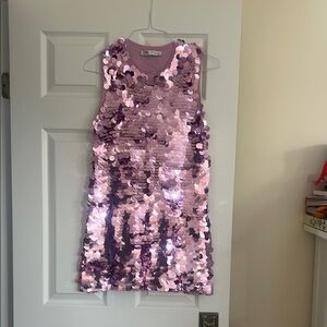 Pink Sequin Sleeveless Sheath Dress